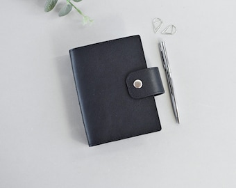 Leren planner op zakformaat: A7-agenda wekelijks en maandelijks, 6-ringband, agenda agenda 2026/2027/niet gedateerd