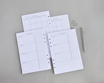 A5 Planner Inserts Bundle: Weekly & Monthly Pages, 2026 2027 Undated Agenda Refill, Filofax Recharge Yearly