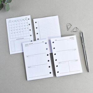 Printed A7 Pocket Planner Inserts: 2026 / 2027 / Undated Agenda Refill Weekly Monthly, Filofax Recharge Calendar