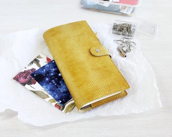 Cartera Hobonichi Weeks: Funda HoBo de piel vegana con portabolígrafo, funda Hobonichi de piel sintética y libreta
