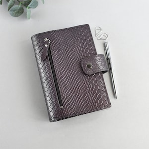 Reliure en cuir souple taille personnelle A6 : organiseur 6 anneaux, couverture pour ordinateur portable avec anneaux