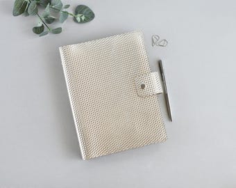 Leren omslagmap A5: planneromslag met 6 ringen, hervulbaar notitieboek