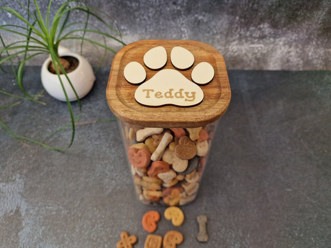 Personalized Pet Treats Jar Dog Treats Jar Custom Name Cat Treats Jar