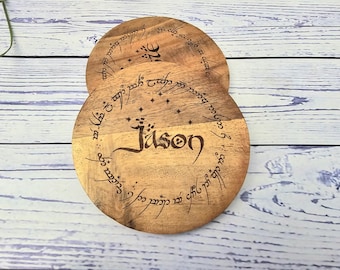 Porta-copos de madeira personalizado: porta-copos com gravação de fantasia, presente geek