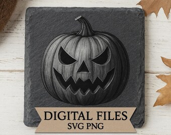 Archivo digital de calabaza de Halloween (SVG y PNG) para grabado láser y manualidades