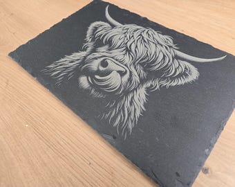 Highland Cow Slate Placemats