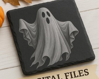 Spooky Ghost SVG PNG: Halloween Laser Engraving File (Digital Download)