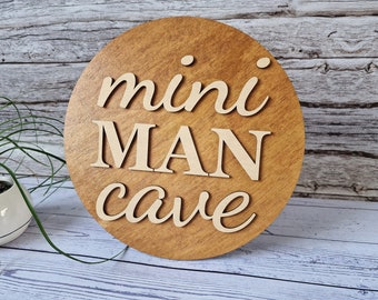 Mini Man Cave 3D Wooden Nursery Sign