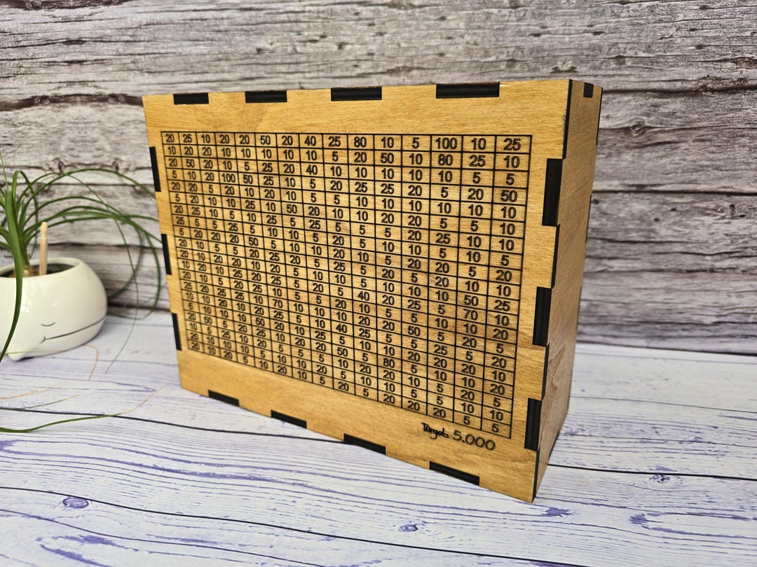 5K Money Savings Challenge: Wooden Piggy Bank - Etsy
