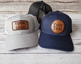 Personalized Trucker Cap With Leather Patch