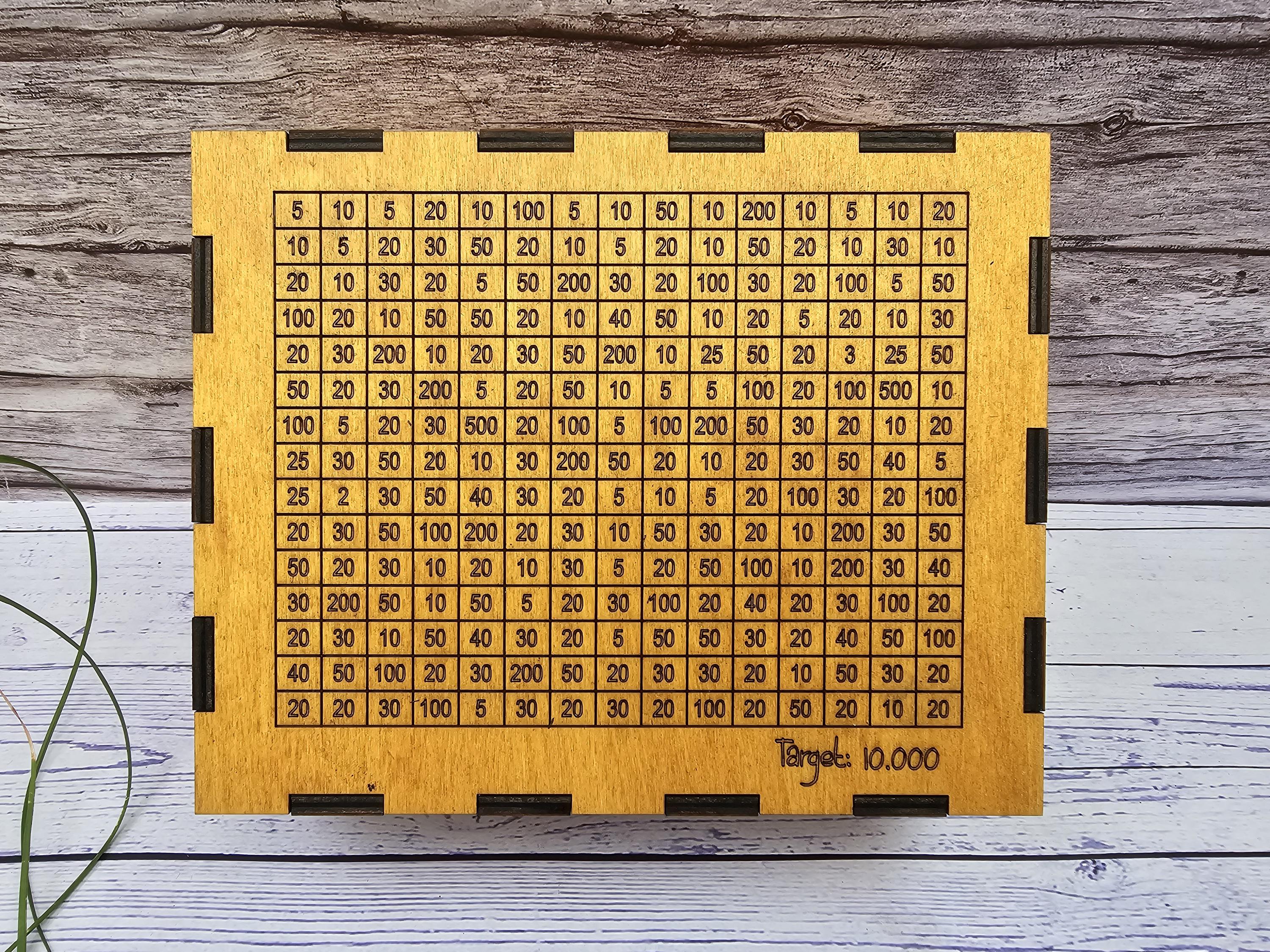 10k Savings Challenge Wooden Piggy Bank