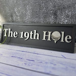 The 19th Hole Wooden Golf Sign with 3D Raised Letters
