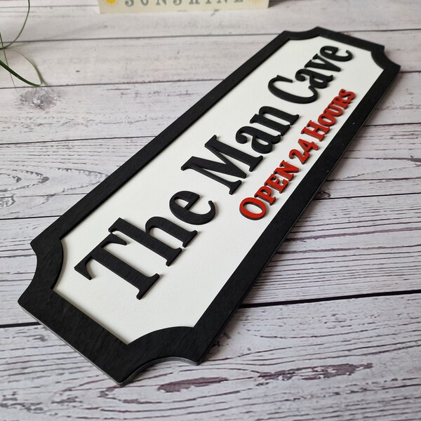 Custom Wooden Man Cave 3D Street Sign