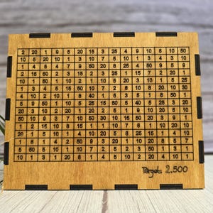2.5k Money Savings Wooden Challenge Box With Grid
