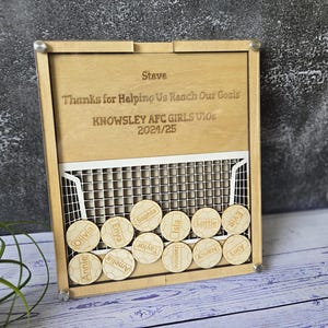 Cadeau de remerciement personnalisé pour entraîneur de football | Présentoir en bois et acrylique