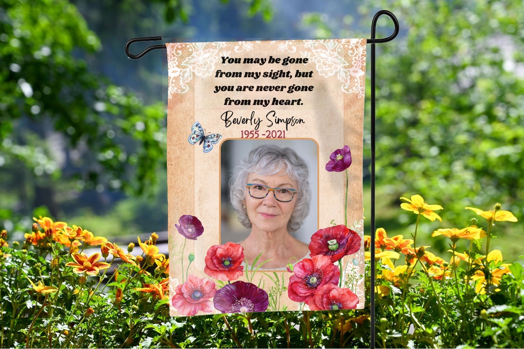 Gravesite Memorial Garden Flag | Personalized Photo in Loving Memory ...