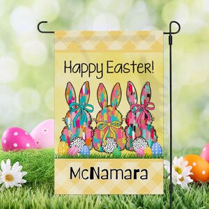 Easter Garden Flag Personalized, Double Sided, Happy Easter Bunny Flag, Yard Flag Seasonal Holiday Outdoor Decoration