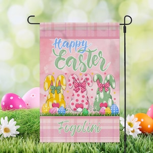 Easter Garden Flag Personalized, Double Sided, Happy Easter Bunny Flag, Yard Flag Seasonal Holiday Outdoor Decoration