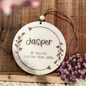 Personalized wooden sign - name - dates of birth - Hello world - baby - wooden plate - NewBorn - laser engraving - birth gift - photo