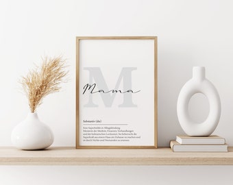 Poster MAMA Bedeutung, verschiedene Farben, Geschenk, Mama, Familie, Poster Muttertag