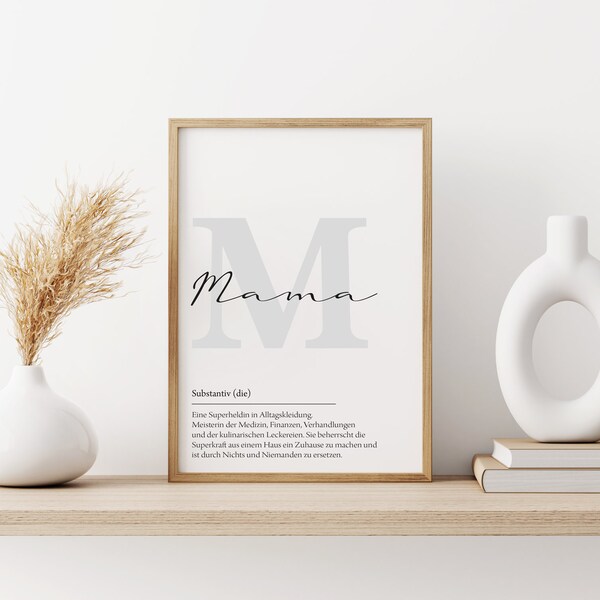 Poster MAMA Bedeutung, verschiedene Farben, Geschenk, Mama, Familie, Poster Muttertag