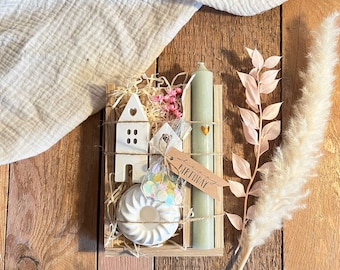 Birthday gift set | Raysin, Raysinhäuser | Light houses | Candles | Scandi decoration | Gift box | girlfriend | cottage | Candle holder