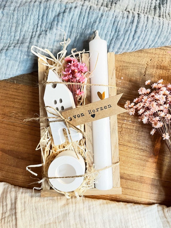 Geschenkbox minimalistisch – Kerzen Geschenkset, Deko Geschenk für Freundin & Familie, kleines Geschenk, Gift Box, Aesthetic Home Decor