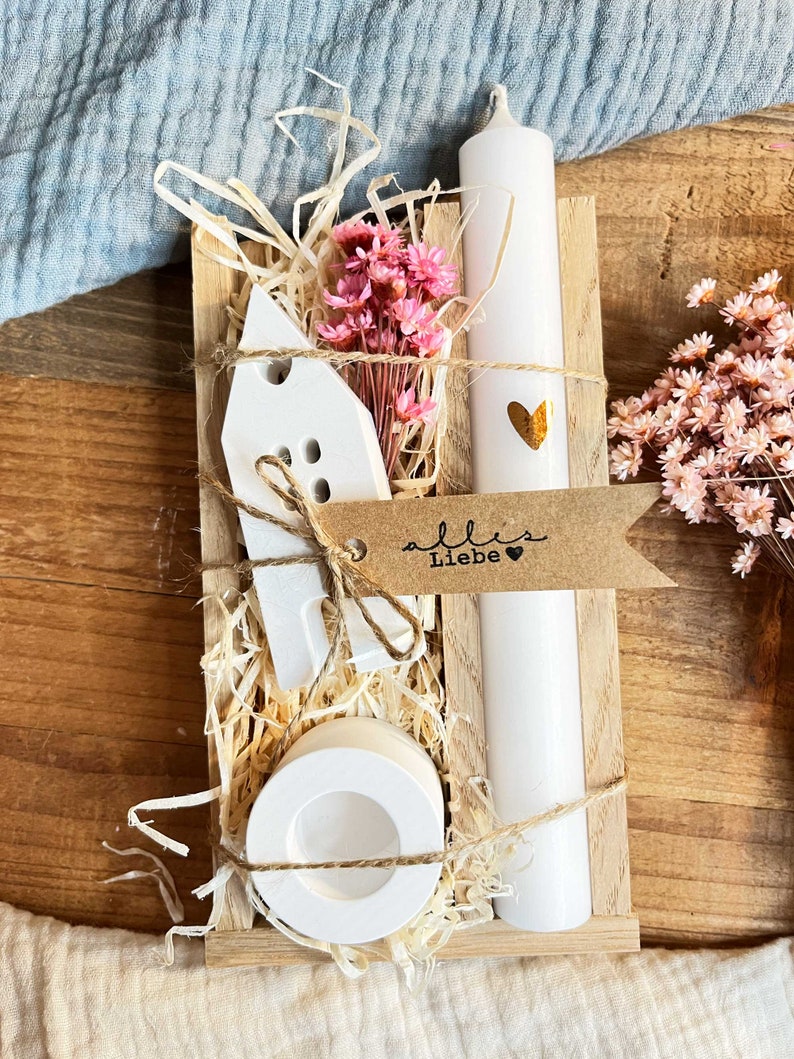 Gift set as a small souvenir Raysin Thank you Candles Scandi decoration woman girlfriend birthday Gift Mother's Day Alles Liebe