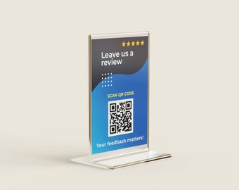 QR Code Sign Review A5 Acrylic Stand - Double Sided Custom Printed