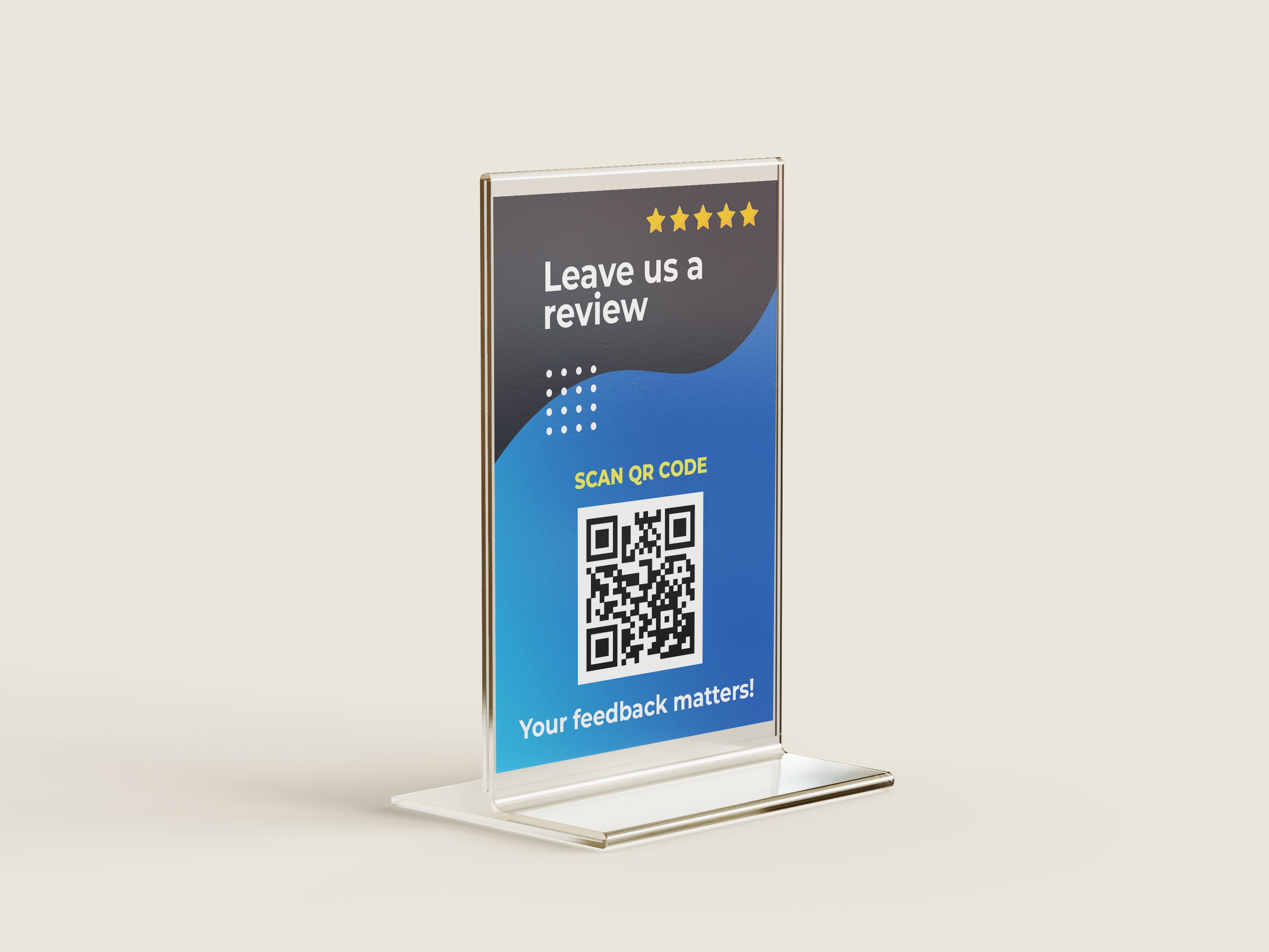 QR Code Sign Review A5 Acrylic Stand - Double Sided Custom Printed