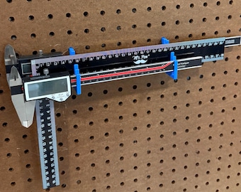 Pegboard Ruler Holder for 1/4 Inch Pegboards - 3D Printed Vertical Storage for Quilting, Sewing, Crafts - 30+ Colors