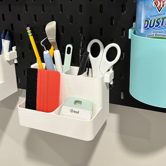 IKEA SKÅDIS Multi-Tier Shelf Bin - 3D Printed Tiered Organizer for Pegboards and Carts - Crafts and Sewing - 30+ Colors