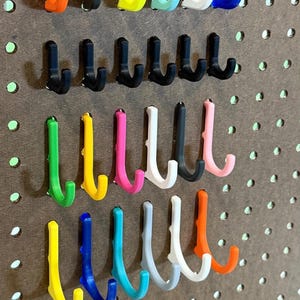 Pegboard Hooks: Multi-Purpose Durable Office, Craft Room,  Kitchen Organizer - 3D Printed