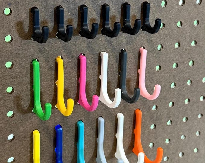 Pegboard Hooks: Multi-Purpose Durable Office, Craft Room,  Kitchen Organizer - 3D Printed