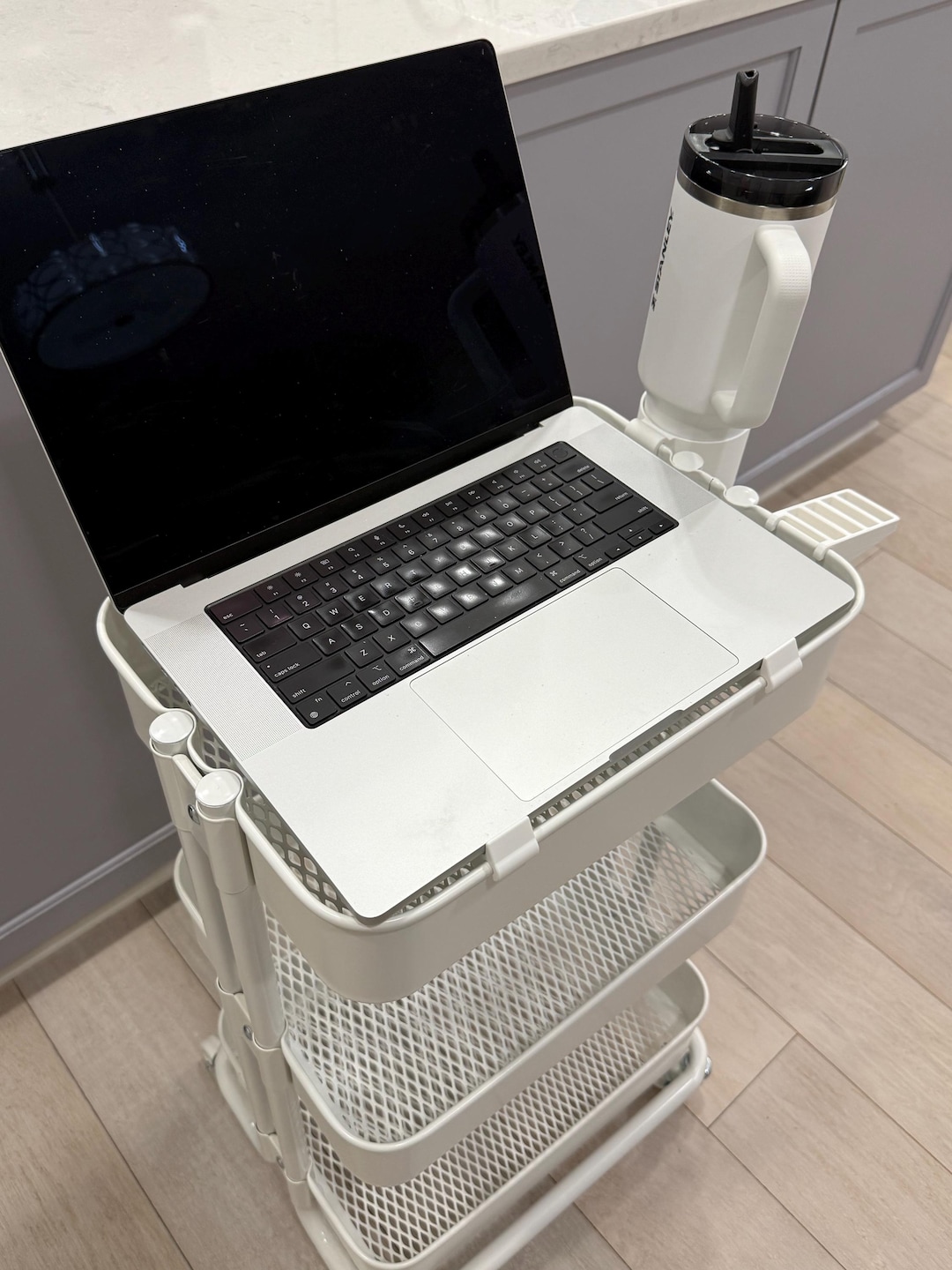 RÅSKOG Laptop Cart Shelf - 3D Printed PETG Clip-on Stand for IKEA