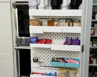 Bins in multiple sizes for IKEA SKADIS and RASKOG, unique design that works with both, 30+ colors and many sizes