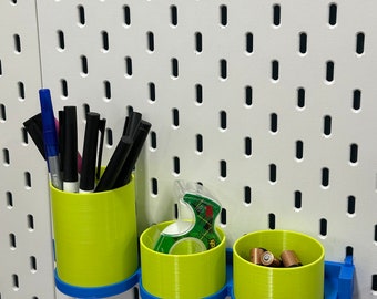 Magnetic Snap On Storage Cups – Compatible With IKEA SKÅDIS & RÅSKOG