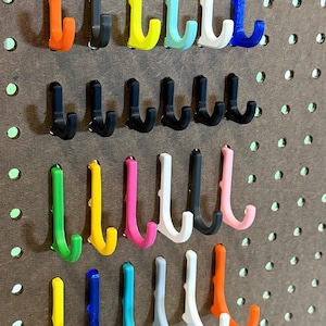 Pegboard Hooks: Multi-Purpose Durable Office, Craft Room,  Kitchen Organizer - 3D Printed