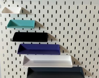 SKÅDIS Pegboard Shelf with Built-In Hooks - 3D Printed One-Piece Clean-Fit Design - 7 Sizes, 2 Depths - 30+ Colors