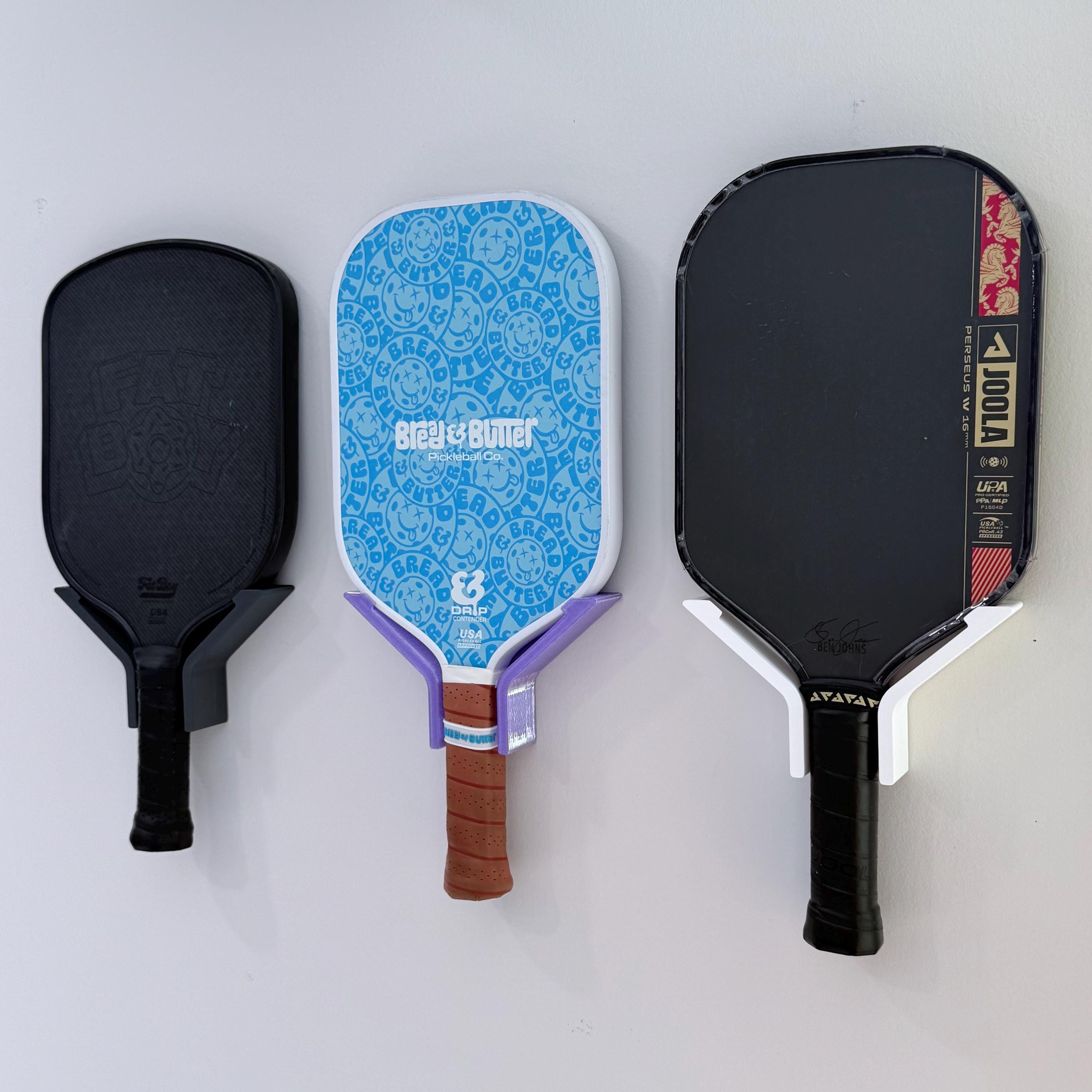 Pickleball Paddle Wall Mount - 3D Printed With Screw or Command