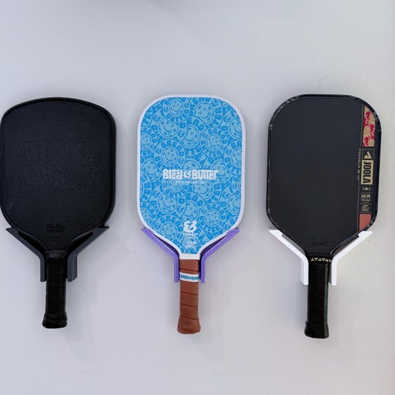 Pickleball Paddle Wall Mount - 3D Printed With Screw or Command