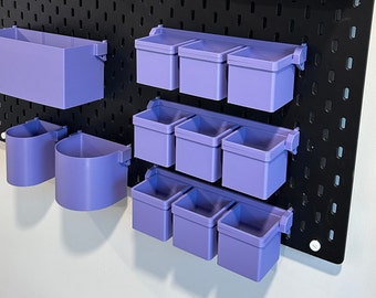 Removable Bins for IKEA SKADIS and RASKOG, unique design that work with both, comes in 30+ colors and 3 sizes