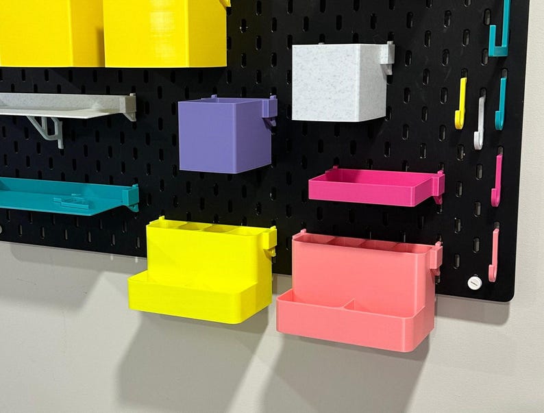 Organizador de estantes multinivel IKEA SKÅDIS - Organizador escalonado impreso en 3D para paneles perforados y carros - Manualidades y costura - Más de 30 colores imagen 13