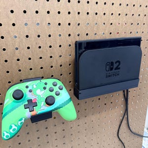 Console Dock Shelf for 1/4" Pegboard - 3D Printed Wall Mount for Switch 2 Generation Docks - 30+ Colors