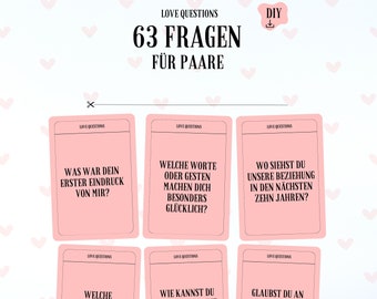 LOVE-QUESTIONS! 63 Fragen an Paare für eine tiefere Verbindung! Valentinstag Geschenk! [deutsche Version]