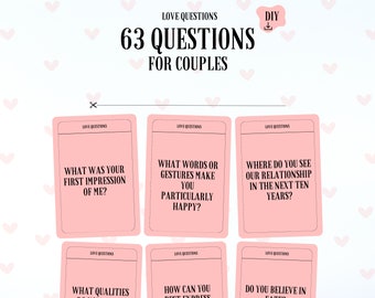 QUESTIONS D'AMOUR ! 63 questions pour les couples pour une connexion plus profonde ! Cadeau de Saint-Valentin ! [Version anglaise]