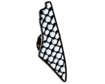 Keffiyeh Palestine Map Pin, Keffiyeh Pin, Free Palestine, Palestine Pins, Palestine Flag Enamel Pins, Palestine Jewelery, Palestinian Owned