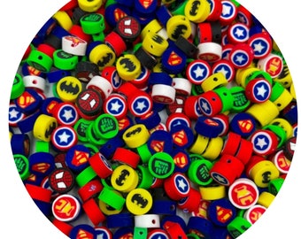 Superheld polymeerkleikralen, combopakket gamerkralen, videogamekralen, gamekralen, benodigdheden voor het maken van sieraden, superheldenkleikralen