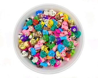 10MM Assorted Animal Polymer Clay Beads, Colorful Animal Fimo Beads, For Kids, Animal Beads, Animal Pattern Beads, Kids Beads, Spacer Beads