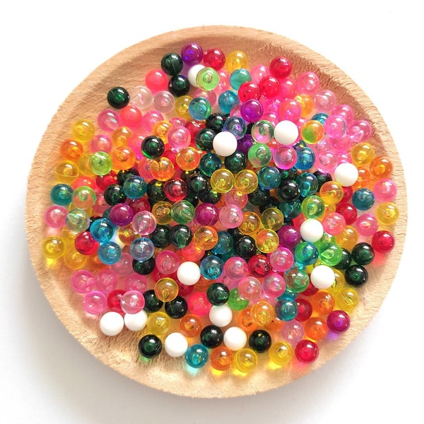Gourd Crafting No Hole Beads, Gourd Lamp making, Undrilled Acrylic Beads, Gourd Lamp, Gourd Beads, Undrilled Beads, 6 mm, Mixed Color Beads